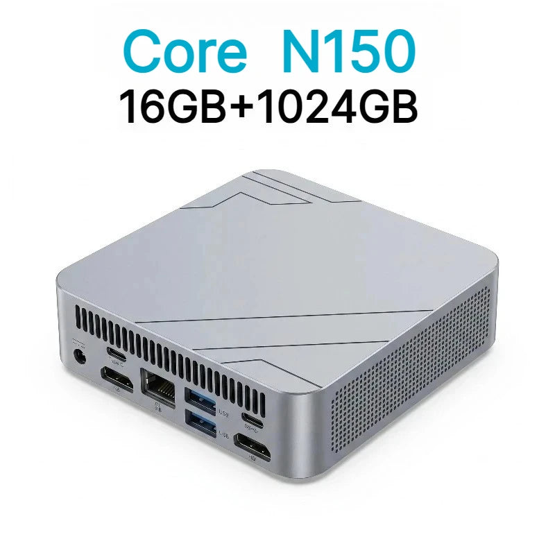 2026 NEW Portable Mini Computer Intel Core N150 with 1TB/2TB SSD, RAM, Versatile Ports for Gaming, Office Study.