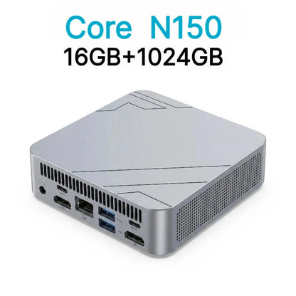 2026 NEW Portable Mini Computer Intel Core N150 with 1TB/2TB SSD, RAM, Versatile Ports for Gaming, Office Study.