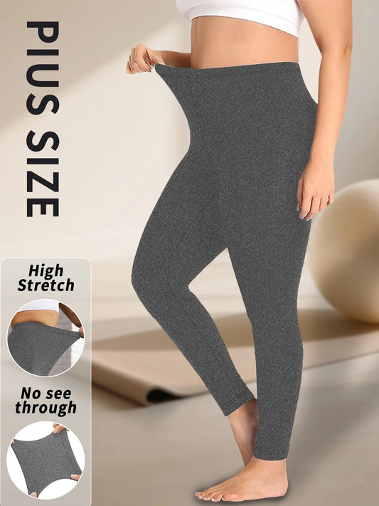 Dam Mjuka Leggings Stor Storlek 2026 – Hög Elasticitet Yoga Workout Löpning Vardag Stretch Tights, 0XL–5XL