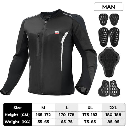 Motorcycle Riding Jacket Summer Breathable Men Women with 7Pcs Set CE Protective Gear Soft Mesh Body Protector Moto  Equipment