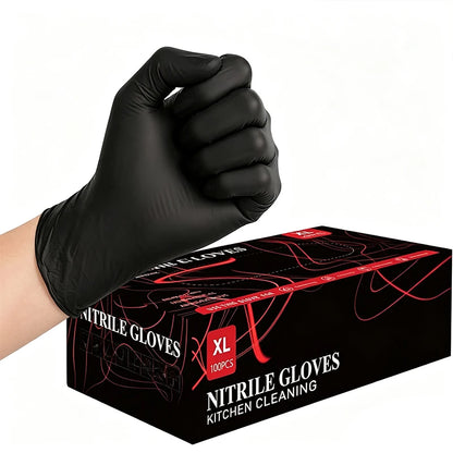 20/60/100PCS Black Disposable Nitrile Gloves Powder Free Waterproof Gloves for Tattoo Supplies Beauty Salon Cleaning Tool