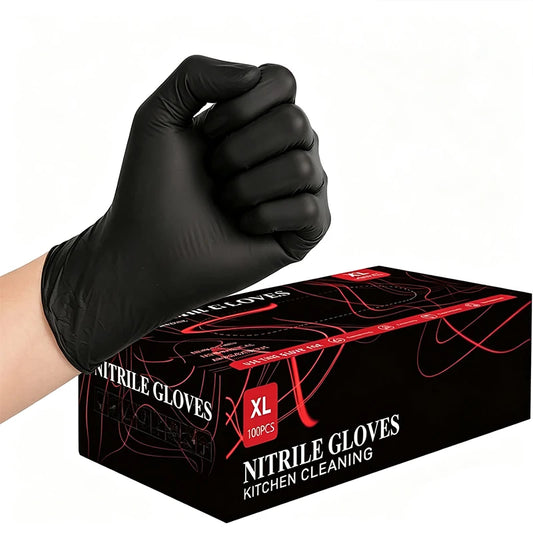 Svarta Engångs Nitrilhandskar Pulverfria – Vattentäta Tatueringshandskar S/M/L/XL 20/60/100-pack 2026