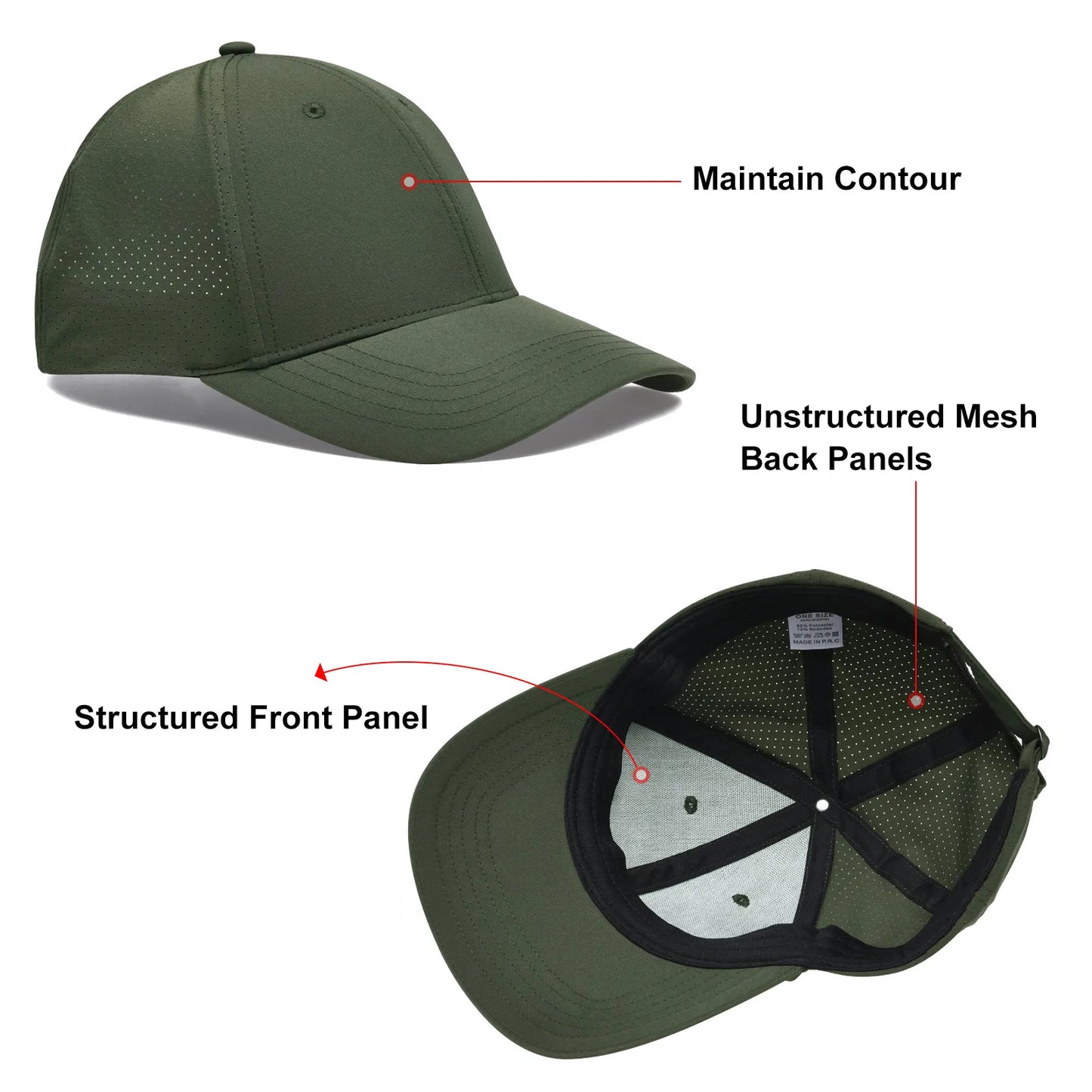 Unisex Classic Mesh Adjustable Breathable Golf Dad Hat Baseball Cap for Running Fishing and Outdoor Activities FC360