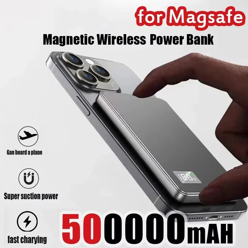 VIVO 500000mAh Magnetic Power Bank PD22.5W Super Fast Charging Portable External Battery for Magsafe For Iphone Samsung Huawei