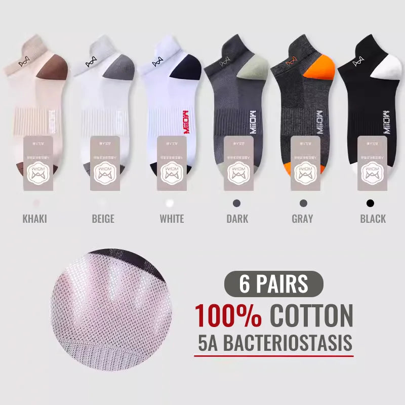 MiiOW Herr Ankelstrumpor 100% Bomull – 6- eller 12-pack, Deodorant, Antibakteriell, Hälskydd