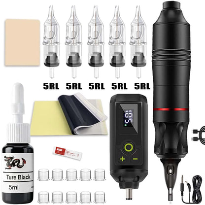 Wireless Tattoo Machine Kit Tattoo Fill Light 52mm CPL Lens Filter Tattoo Kit Rotary Tattoo Pen Power Supply Makeup Beginner Set