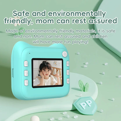Kids Camera Instant Print 1080P HD Toddler Digital Video Camera 2.4-Inch Toy for Girls Boys Age 3-12 Christmas Birthday Gift