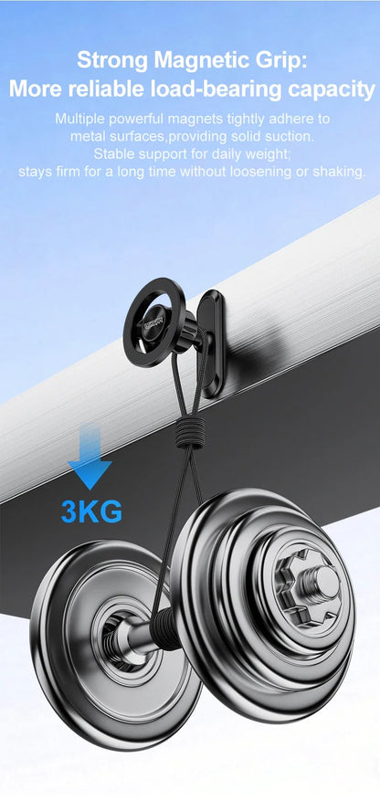 MagSafe Magnetic Phone Holder Double-Sided Strong Magnetic Stand 360° Rotating Anti Shake Metal Phone Mount for Golf Cart Gym