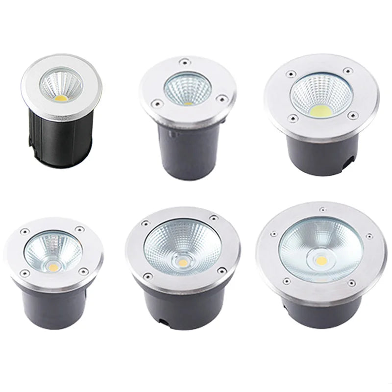 Nedgrävd LED Trädgårdsspot IP67 – 3W/5W/10W/12W/15W/18W, Varmvit/Kallvit/RGB, AC85–265V & DC12V