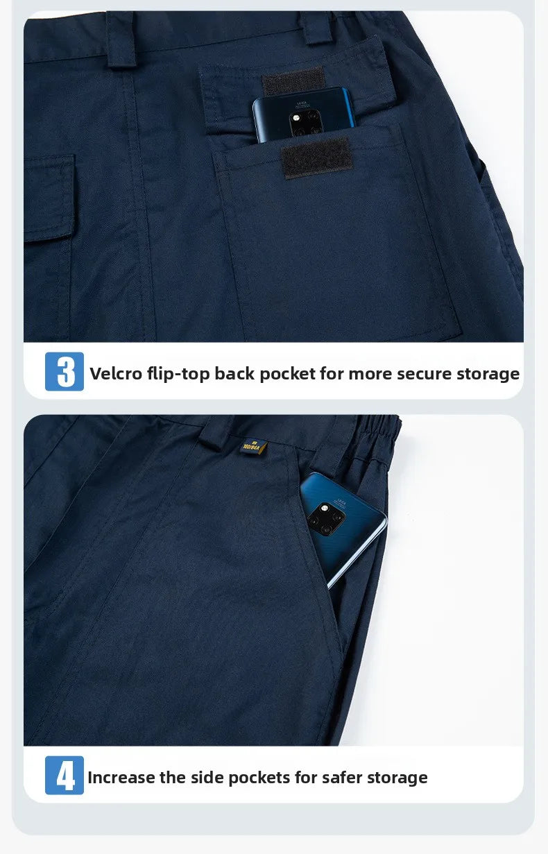 Men's Work Pants for Electricians, Auto Repair, Reflective Strips, Construction Site Trousers, Loose Labor Protection Pants Over