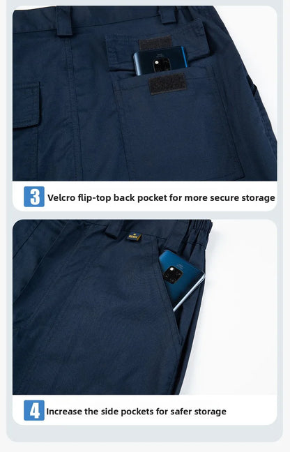 Men's Work Pants for Electricians, Auto Repair, Reflective Strips, Construction Site Trousers, Loose Labor Protection Pants Over