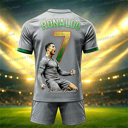 2026 Special Edition No.7 Fans Football Jersey Tee Shorts Set Women Men Sportwear Summer Casual Kids Tshirt Set 2 Piece Set