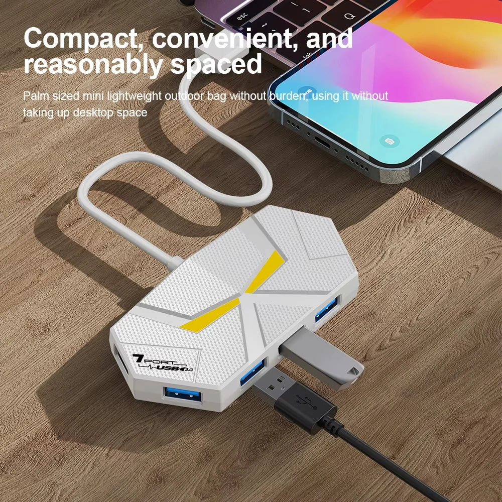 USB 3.0-hubb med 4 eller 7 portar – 0,6 eller 1,2 m