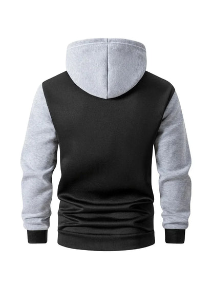 Herr Oversized Hoodie med Dragkedja – Casual Sweatshirtjacka, 3 Färger