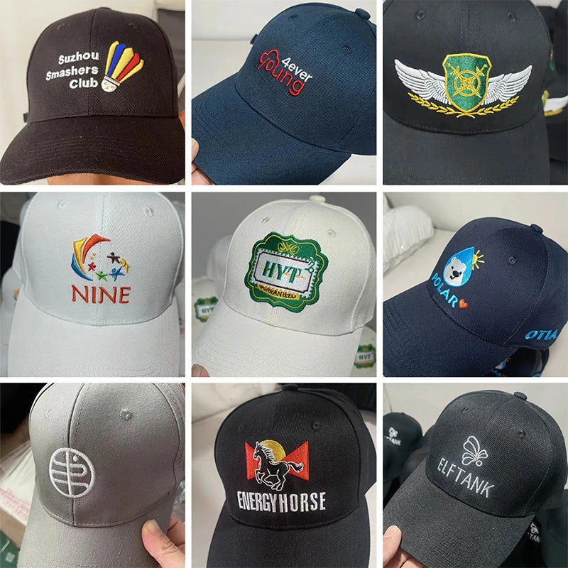 Custom Baseball Caps Hat Custom Logo Men's Cap Hip Hop Snapback Adjustable Embroidery Print DIY Team Logo Designer Baseball Caps