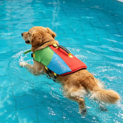 Big Dog Life Jacket with Removable Front Float Hand-Held Pet Life Vests Outdoor Training Swimming Clothes for Medium Large Dogs
