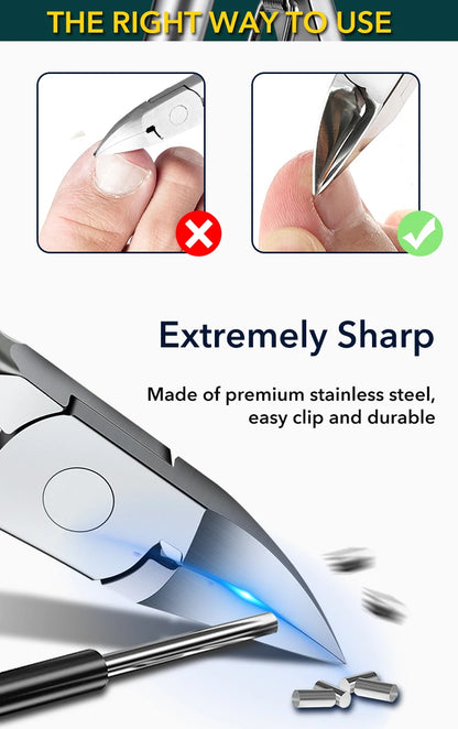 Professional Nail Clipper Thick Nail Nippers Dead Skin Removal Nail Art Pedicure Care Piler Cutter Scissor Tools