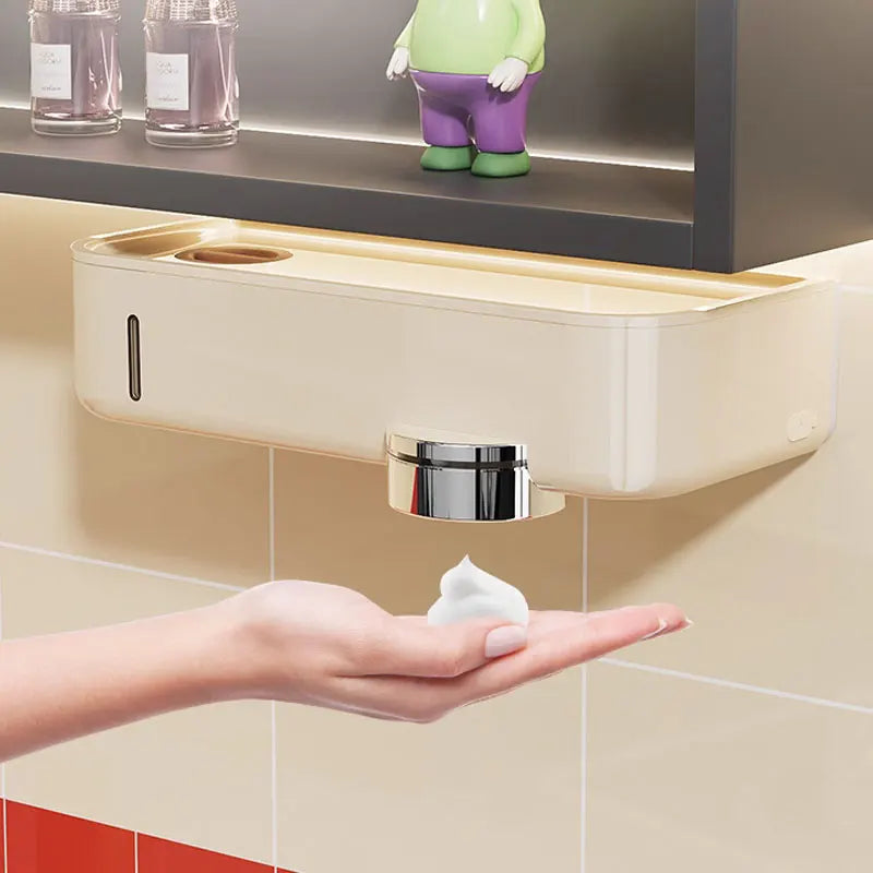 soap dispenser Induction hand sanitizer machine wall mounted bathroom storage rack, fully automatic induction soap dispens    er