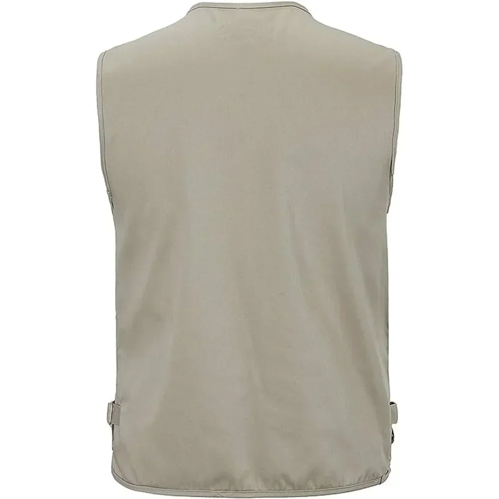 Herrvästjacka med Flera Fickor – Lätt Polyester, Friluftsliv, Fiske och Vandring, XL–4XL