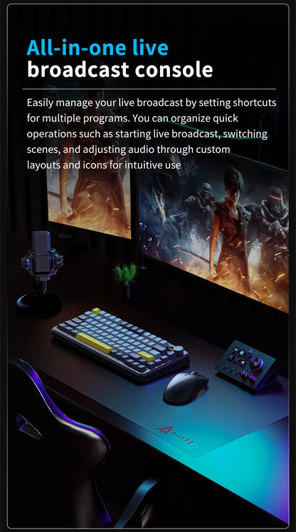 AJAZZ AKP03 Desktop Control Panel, Programmable Keypad for Stock Trading Live Streaming Audio Mixing, Shortcut Controller