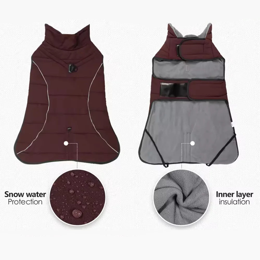 New Dog Winter Jacket Waterproof Reflective Pet Coat Outdoor Vest  Warm Cotton Dogs Clothing for Large Middle Dogs Clothes