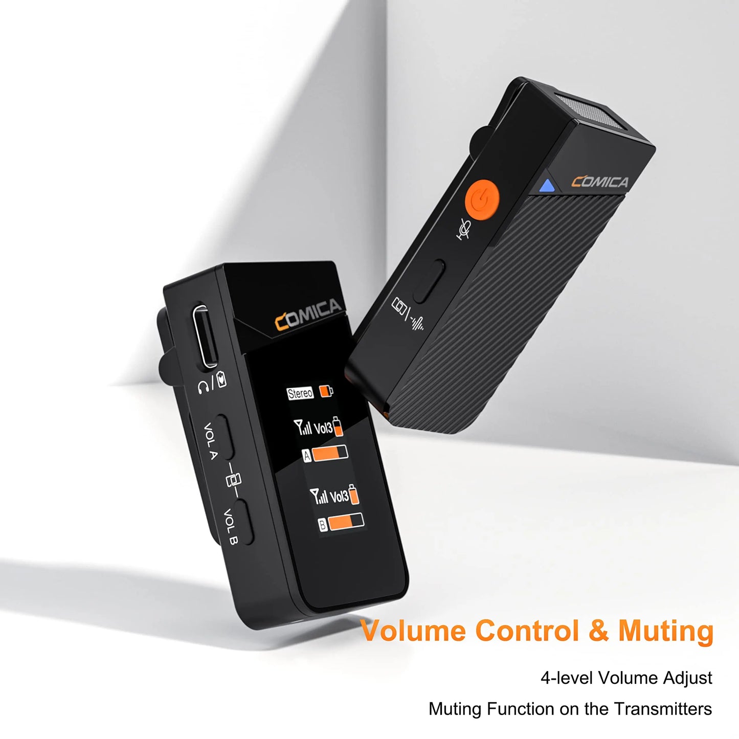 COMICA Vimo C 2.4G Wireless Lavalier Microphone with Charging Case,Lapel Mic for Camera Smartphone Podcast Interview Vlog