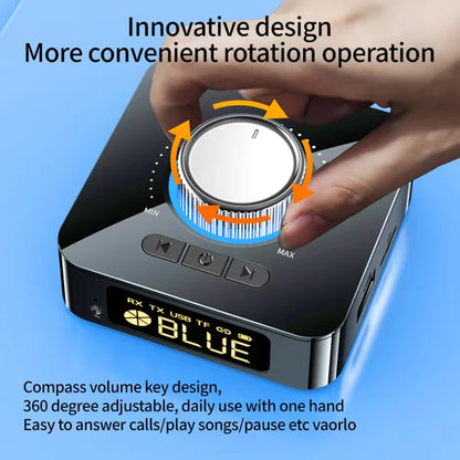 Bluetooth 6.0 Audio Receiver Transmitter With FM, NFC, RCA AUX, USB TF Card Playback For Home Stereo Use With Hands-Free Calling