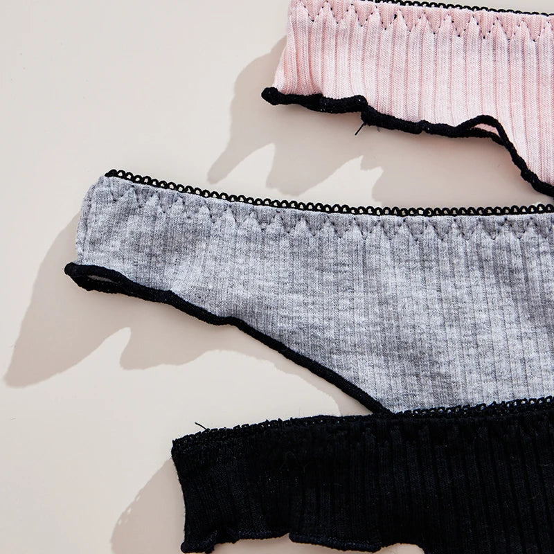 Stringtrosor dam i bomull 3-pack – låg midja, modell T62