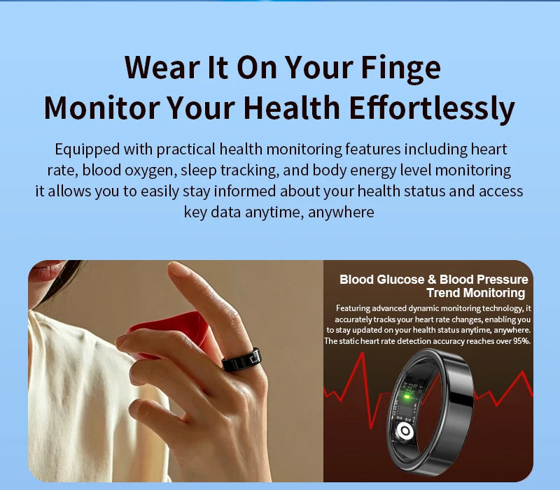 IP68 Waterproof Ceramic NFC Smart Ring Door Access Control Sleep Sports Health Tracking Minimalist Wearable Smartlife Key Ring