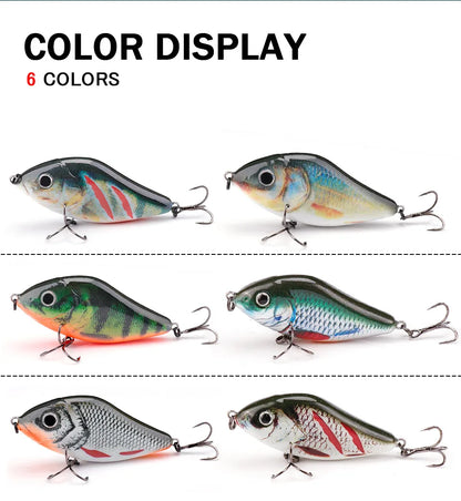 GOBASS Slider Jerkbait 6cm/8cm/10cm Slow Sinking Musky Wobbler Pike VIB Hard Bait Crankbait Plastic Fishing Lures Pesca Leurre