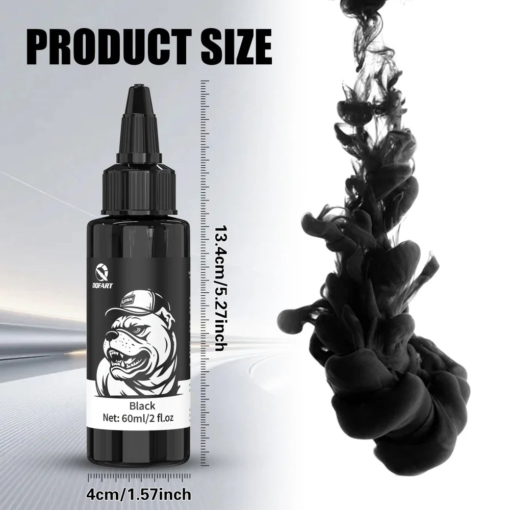 DQFART Triple Super Black Tattoo Ink High-quality Long-lasting Safe Tattoo Ink Creative Designs Skin Coloring Professional