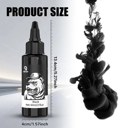 DQFART Triple Super Black Tattoo Ink High-quality Long-lasting Safe Tattoo Ink Creative Designs Skin Coloring Professional