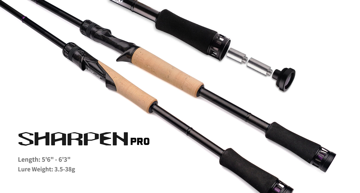 PURELURE SHARPEN Travel Soft Lure Long Spinning and Casting XF/MF Action Rods FUJI Components Bass Pike Rod Fishing Rod Reel