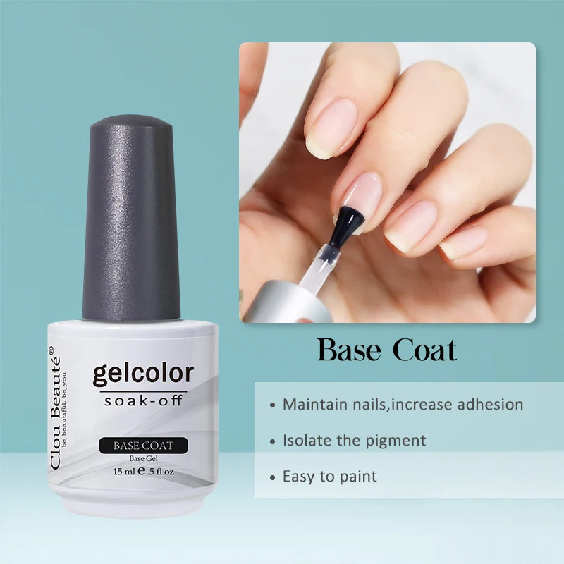 Clou Beaute Gel Nail Polish Neon Brown Royal Blue Red Green Pastal Nude Nail Art Varnishes Gel Lacquer Top Coat UV Gel Nail