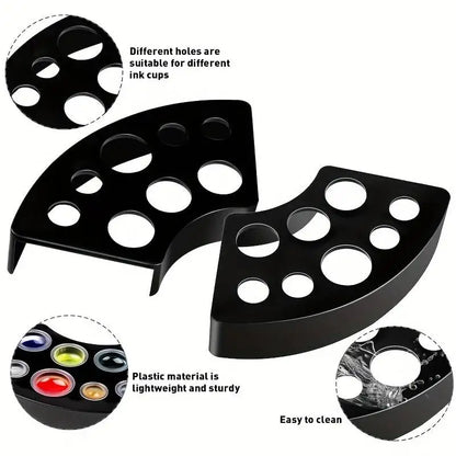 1 Tattoo Pen Holder 1 Ink Tray Tattoo Machine Stand Ink Cup Holder Multi-Functional Tattoo Machine Bracket Ink Tray