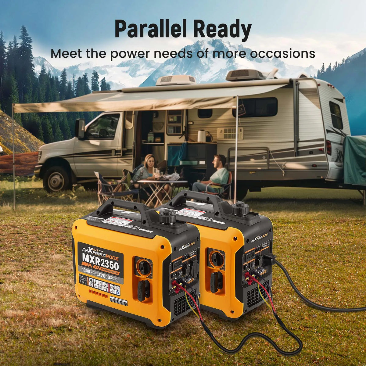 Bärbar 4-takts inverter-elverk 2kW 230V med USB-port för camping och husbil
