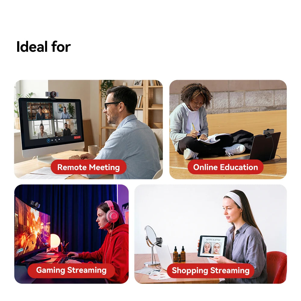 Webcam 4K Ultra HD with 1/1.5"Large Sensor & Metal Body,PC Accessories USB Camera for Online Meetings/Streaming/Content Creation