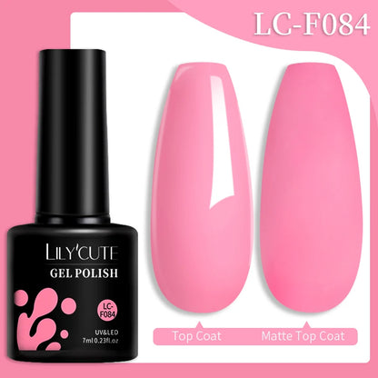 LILYCUTE 129 Colors 7ML Nail Gel Polish Nail Supplies Vernis Semi Permanent Nail Art Manicure Soak Off LED UV Gel Nail Varnishes