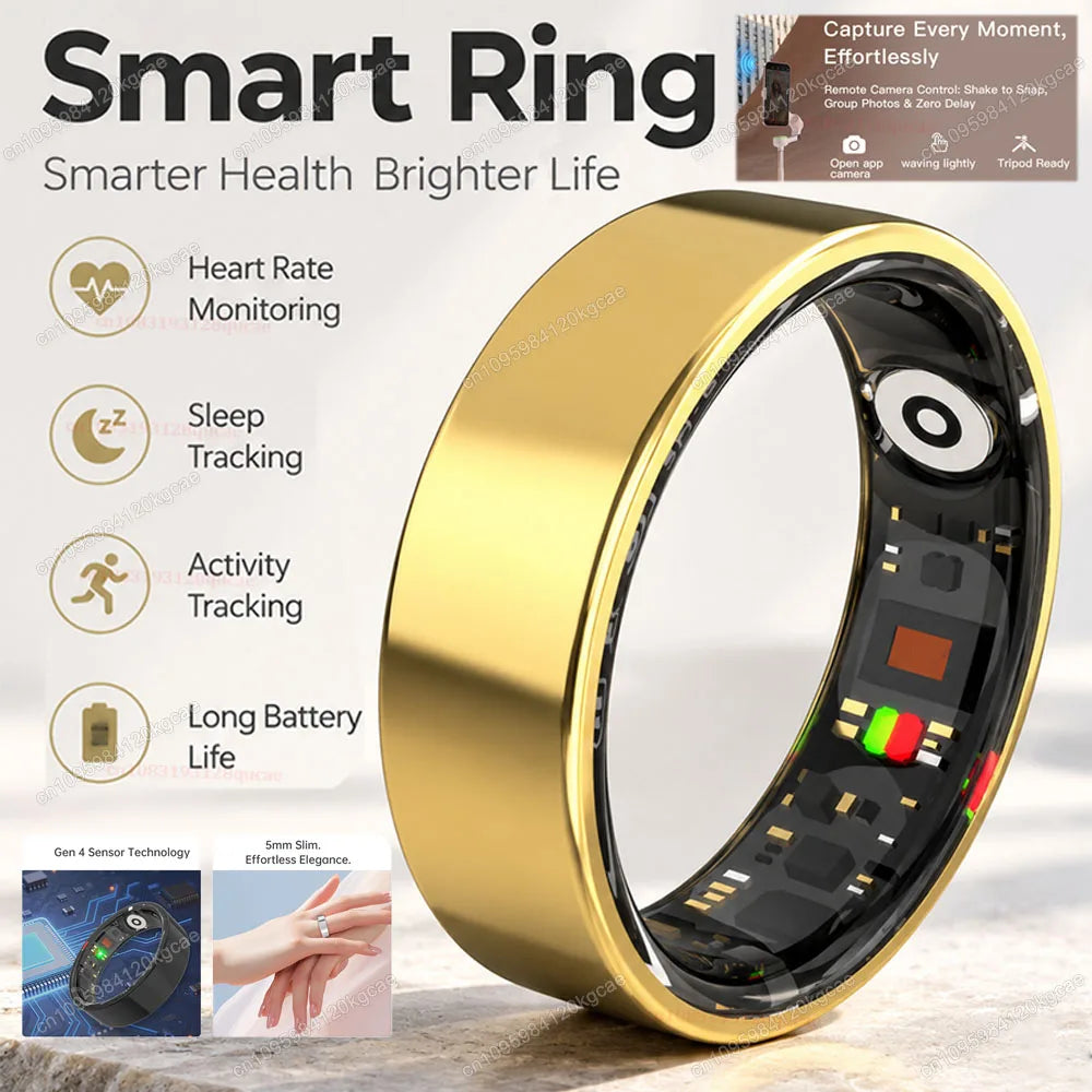 R09 Smart Ring Men Women Heart Rate Blood Oxygen Monitor Sleep Tracker Smartring Multi SportMode 5ATM Waterproof for Andorid IOS