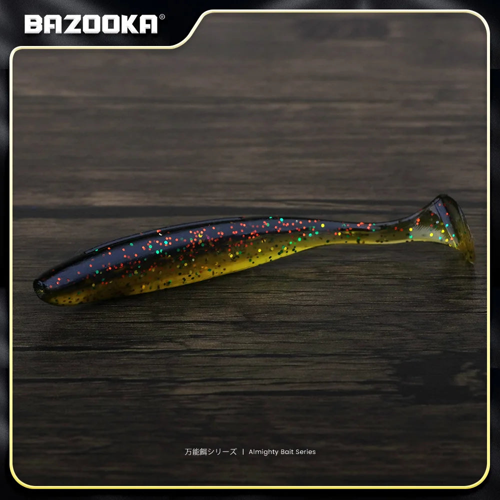 Bazooka Shad Worm Fishing Soft Lure Big Silicone 90 100mm Bait T Tail Easy Shiner Wobbler Swimbait Pesca Trout Pike Bass Winter