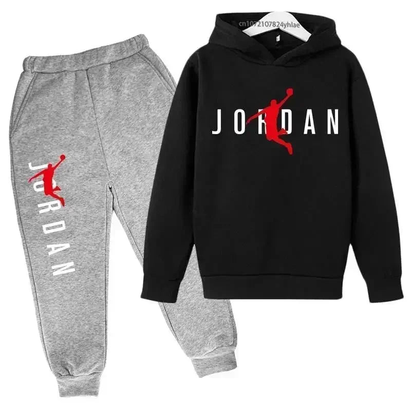 Kids Autumn Spring Trend Letter Print 2pcs Hoodie+Pants Tracksuits 3-13 Years Boys Girls Casual Outfits Children Clothes Sets