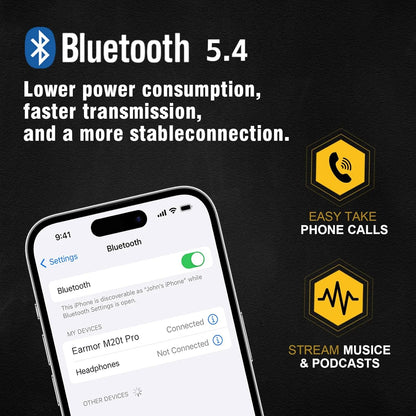 EARMOR M20T PRO Bluetooth-hörlurar Jakt & Skytte Hörselskydd