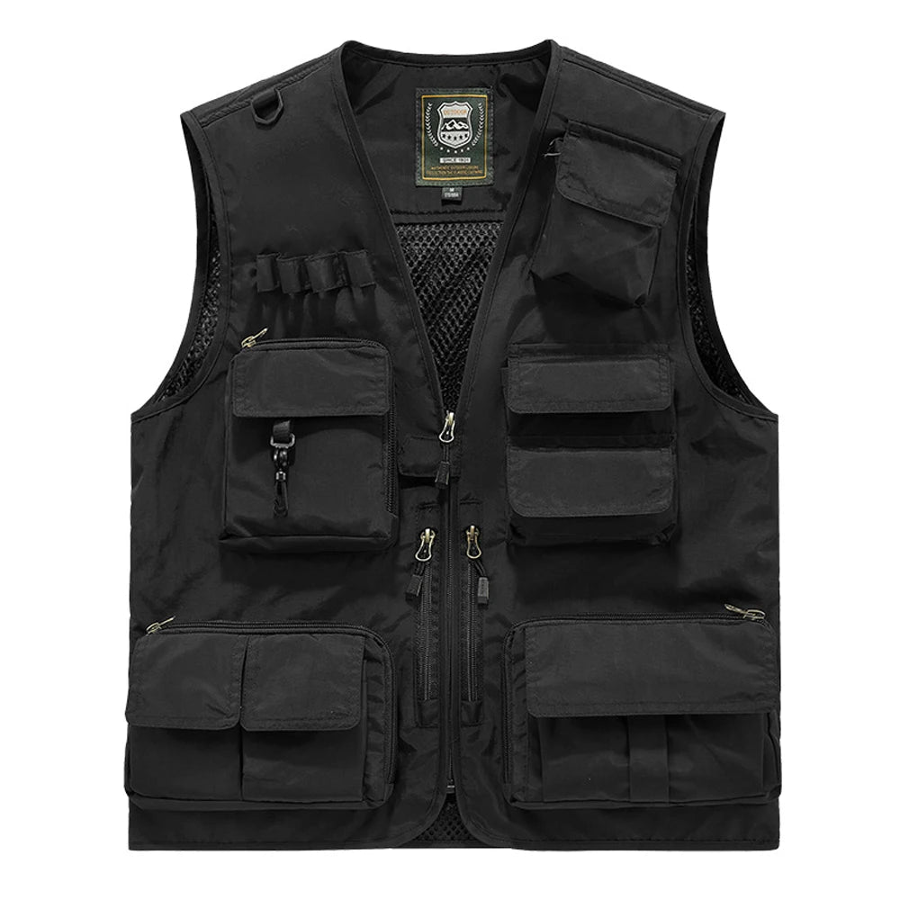 S-7XL Multi Pocket Work Vest for Men Women Volunteer Working Uniforms Logo Printing Fishing Photography Workwear Vest