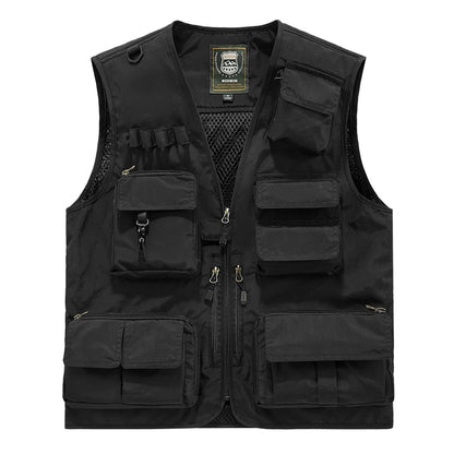 S-7XL Multi Pocket Work Vest for Men Women Volunteer Working Uniforms Logo Printing Fishing Photography Workwear Vest
