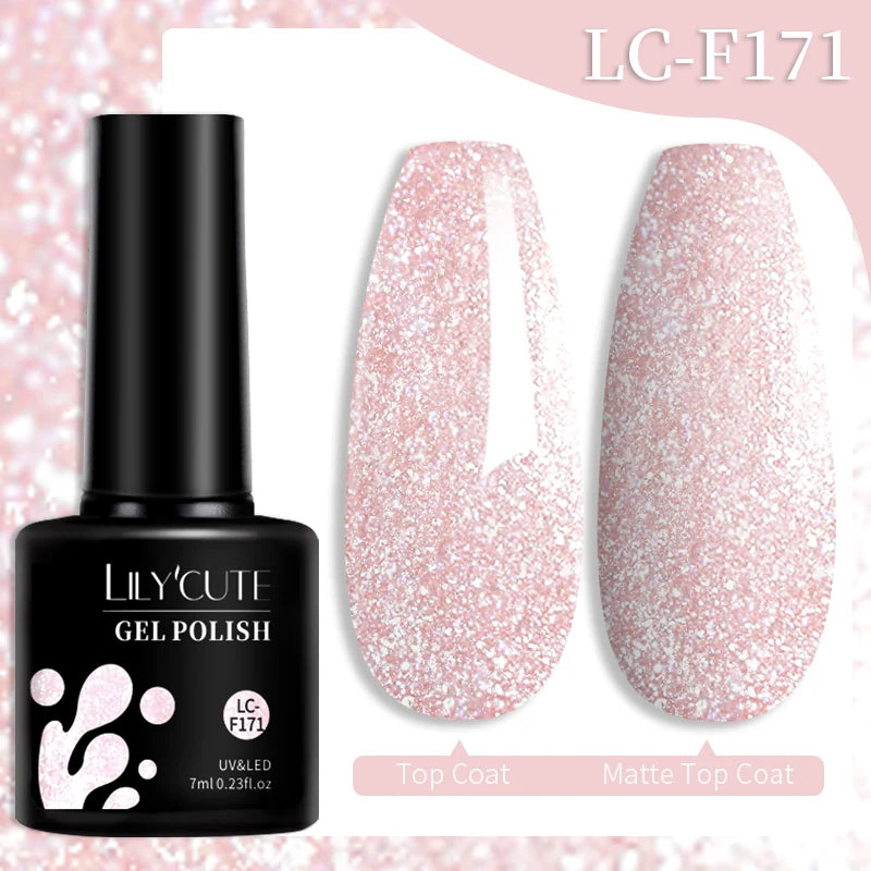 LILYCUTE 129 Colors 7ML Nail Gel Polish Nail Supplies Vernis Semi Permanent Nail Art Manicure Soak Off LED UV Gel Nail Varnishes