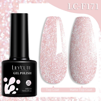 LILYCUTE 129 Colors 7ML Nail Gel Polish Nail Supplies Vernis Semi Permanent Nail Art Manicure Soak Off LED UV Gel Nail Varnishes
