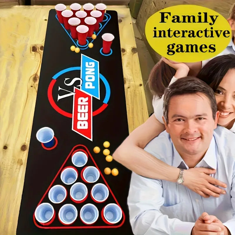 Beer Pong Table Runner Drinking Games for Adults Party with Beer Pong Balls Beer Pong Cups Indoor Outdoor Beer Pong Table Runner
