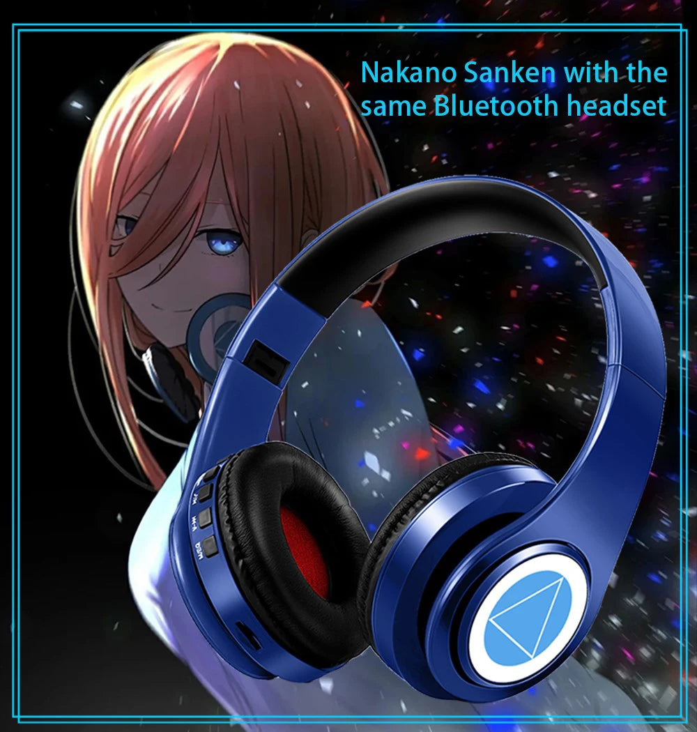 Anime Headset Miku Nakano Sanjiu Cosplay Stereo Wireless Headphone V5.0 Bluetooth Headset for PC Mobile