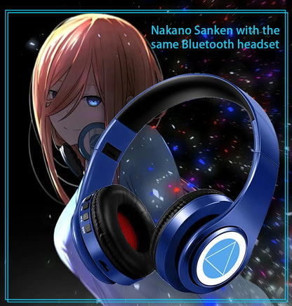 Anime Headset Miku Nakano Sanjiu Cosplay Stereo Wireless Headphone V5.0 Bluetooth Headset for PC Mobile