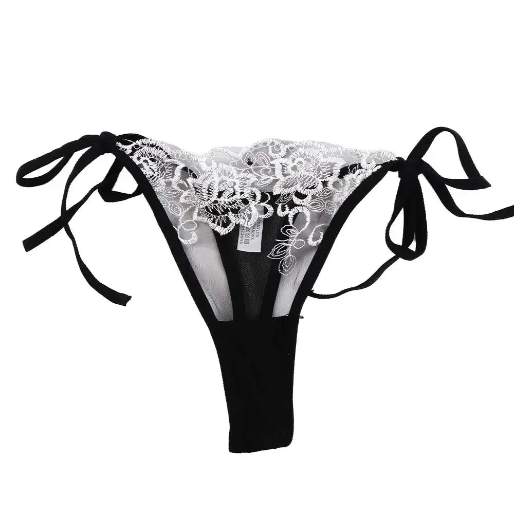 Ladies Women Embroidery Transparent Lingerie Lace Panties Underwear Panty Brief